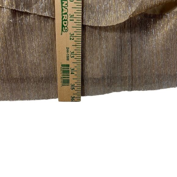 Dress Barn Champagne Metallic Gold Tiered Lined Sleeveless Dress 12 flapper - Picture 16 of 16